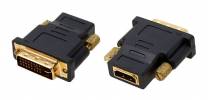 DVI-D Dual Link 24+1Pin Male to HDMI Female Adapter Black (OEM) (BULK)